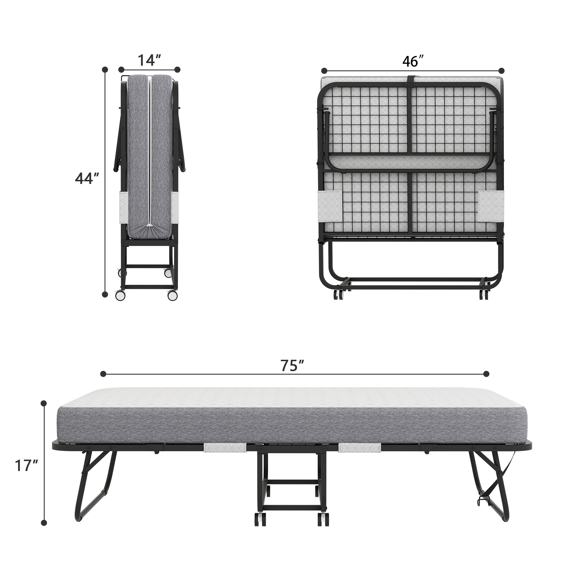 Folding Bed With Mattress - Image 4