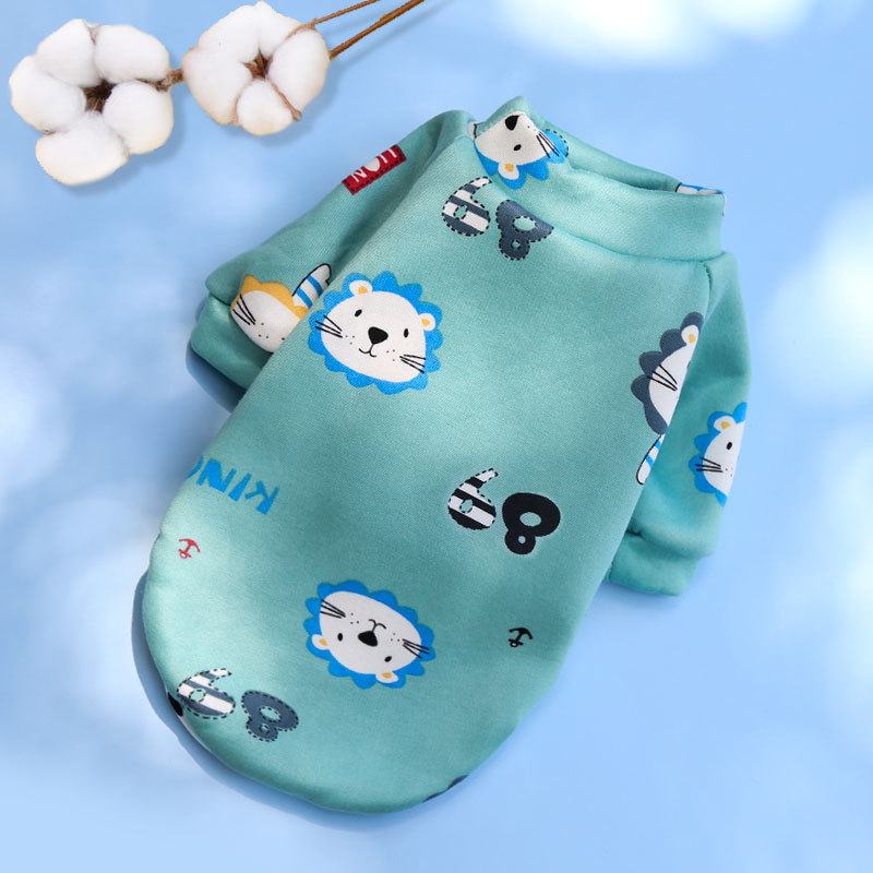 Printed Cartoon Pet Clothes Plus Velvet Two-legged Sweater - Image 10
