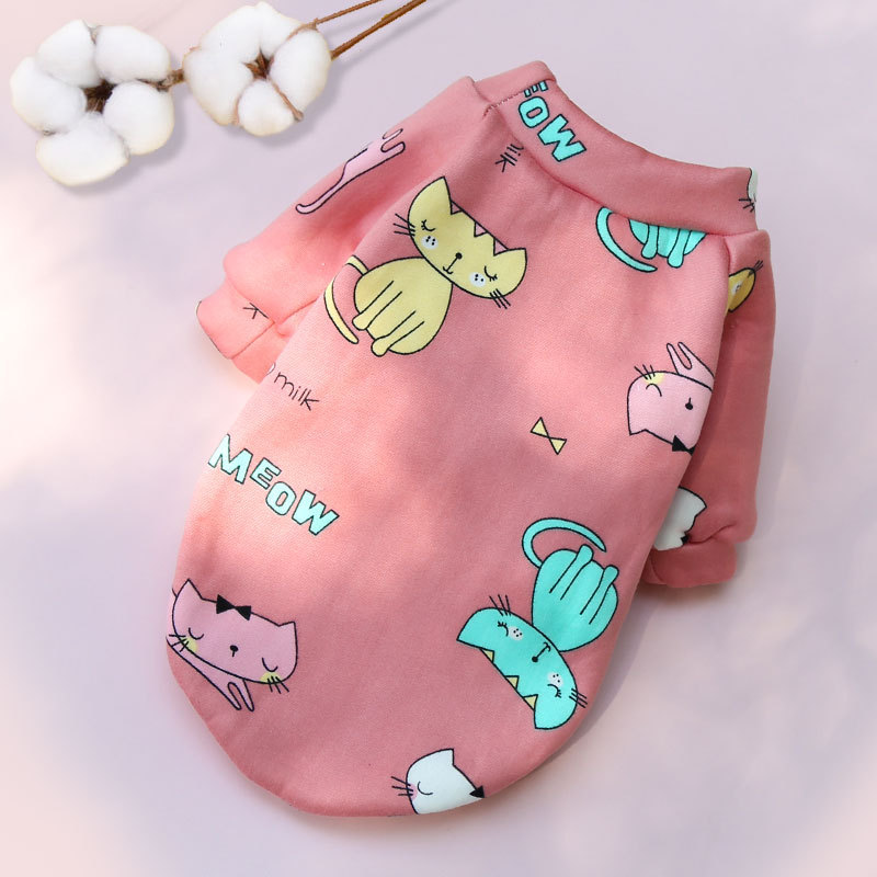 Printed Cartoon Pet Clothes Plus Velvet Two-legged Sweater - Image 4