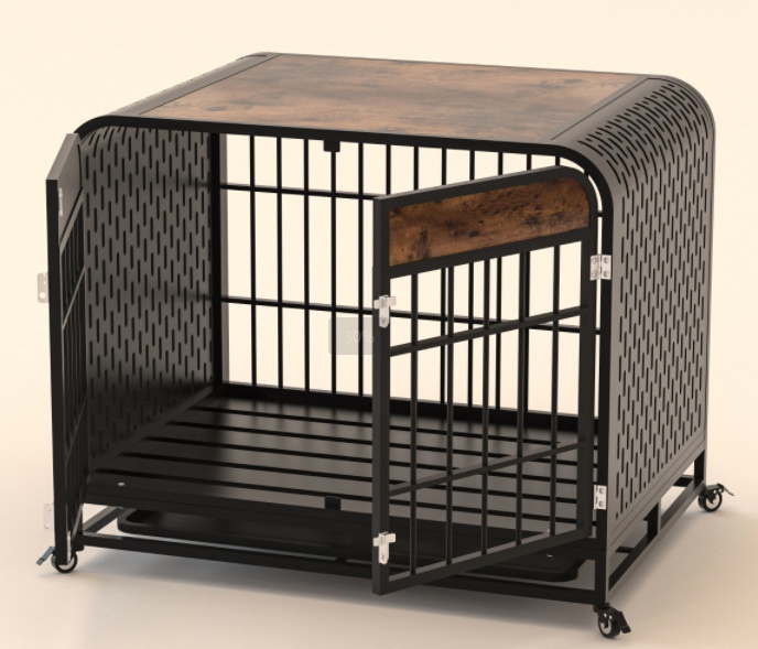 Heavy Duty Dog Crate Furniture Wooden Table 33inch Brown - Image 2