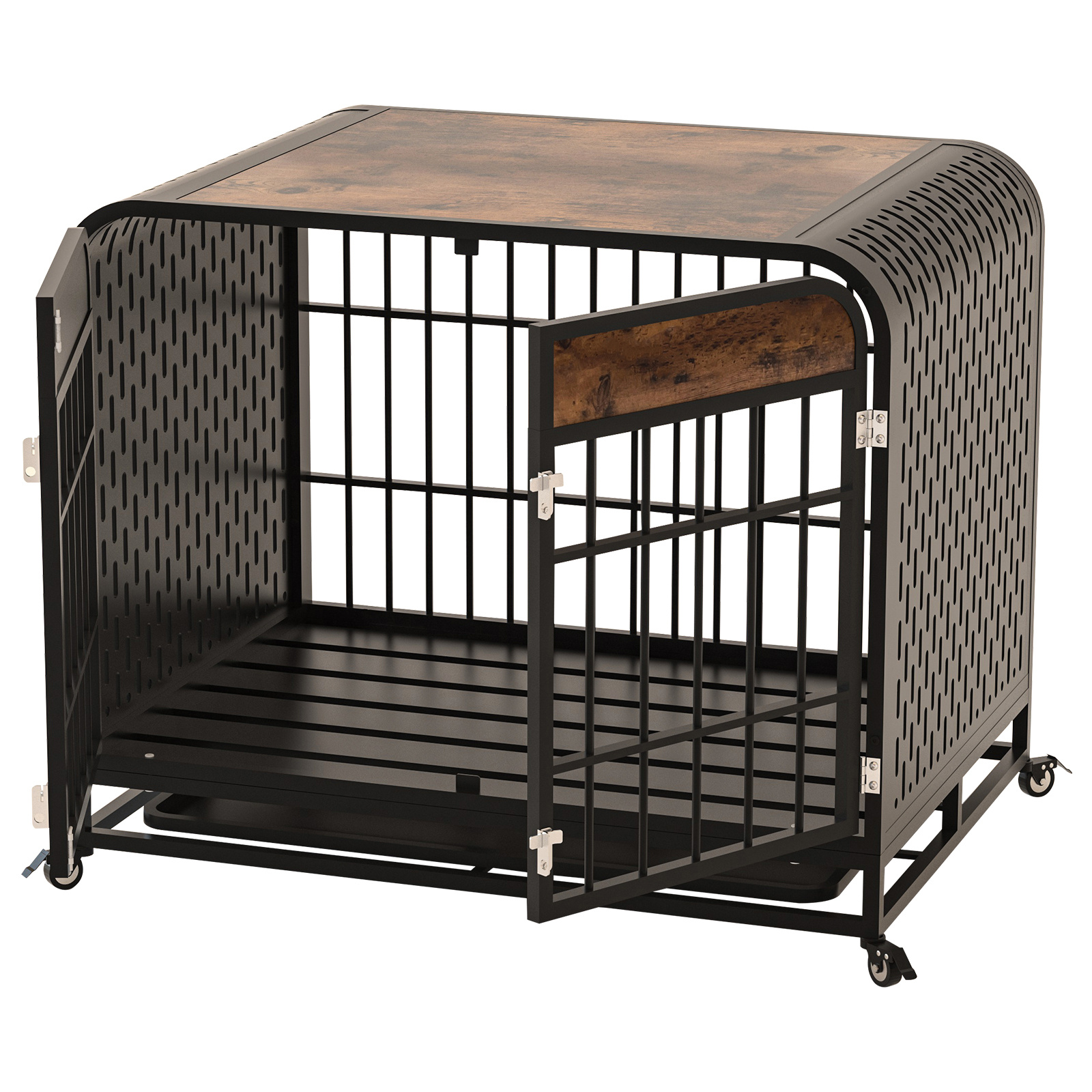 Heavy Duty Dog Crate Furniture Wooden Table 33inch Brown - Image 3